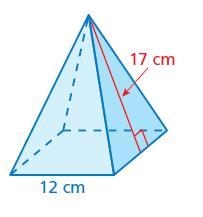 Find the surface area of the pyramid. The side lengths of the base are equal.-example-1