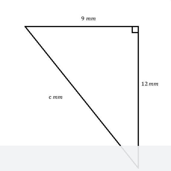 38. Calculate the value of c in the triangle below.-example-1