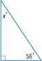 Find the missing measure (x) of the triangle.-example-1