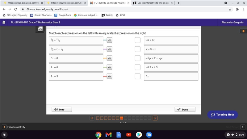 Match each expression on the left with an equivalent expression on the right-example-1