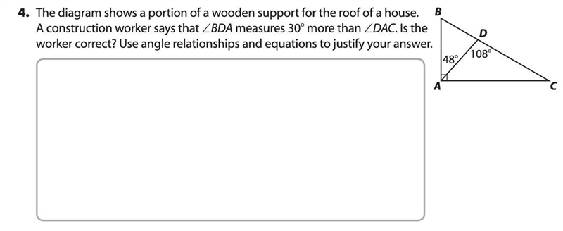 The diagram shows a portion of a wooden support for the roof of a house. A construction-example-1