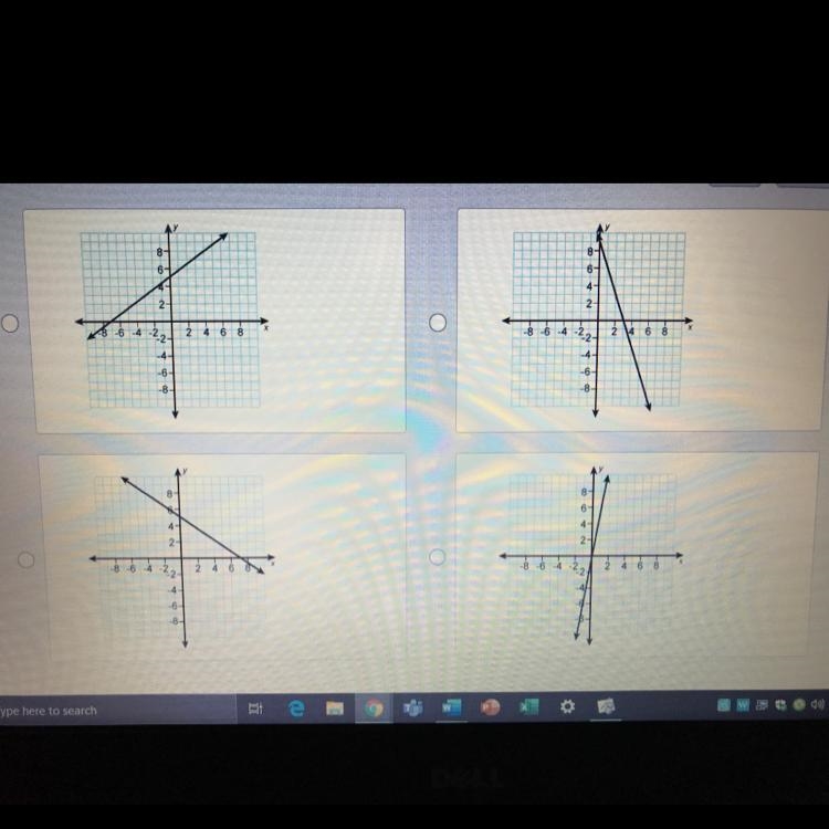 Which graph shows a line with a negative slope that passes through the point (1,6)? This-example-1