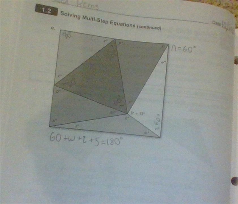 Solving Multi-Step Equations (Triangle equations) Questions in image.-example-1