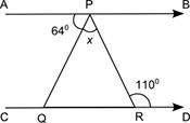 In the figure shown, line AB is parallel to line CD. Part A: What is the measure of-example-1