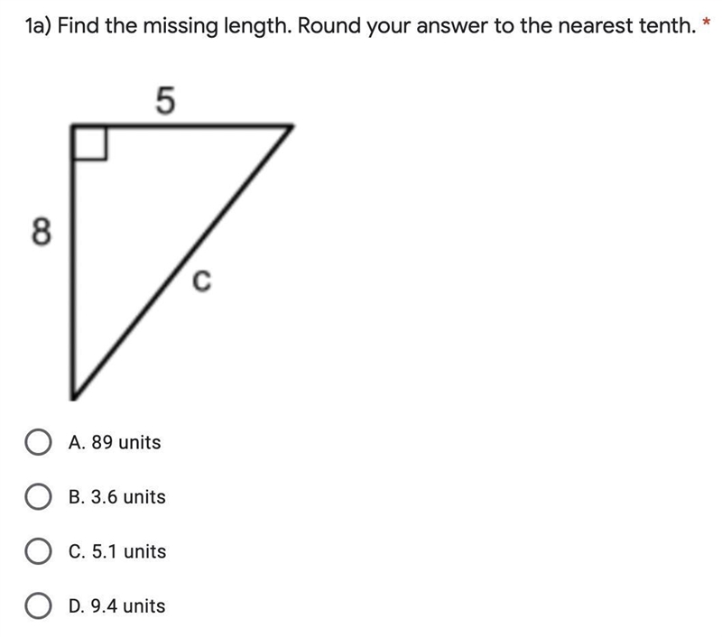 Find the missing length. Round your answer to the nearest tenth.-example-1