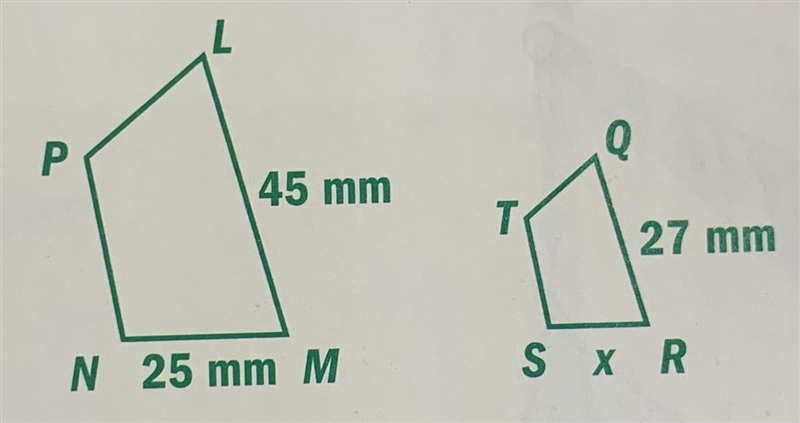 Given LMNP ∼ QRST, find RS.-example-1