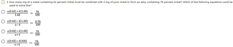 How many mg of a metal containing 62 percent nickel must be combined with 4 mg of-example-1