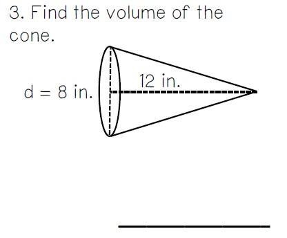 Can someone please help? Its finding the volume of a cone-example-1