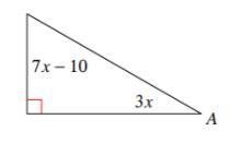 PLEASE HELP NO TROLLS 5. Find the measure of angle A. *-example-1