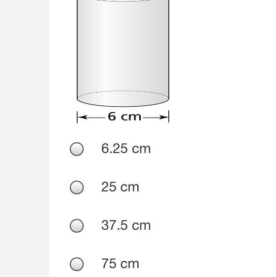 The volume of the cylinder is 225π cm3. What is the height of the cylinde-example-1