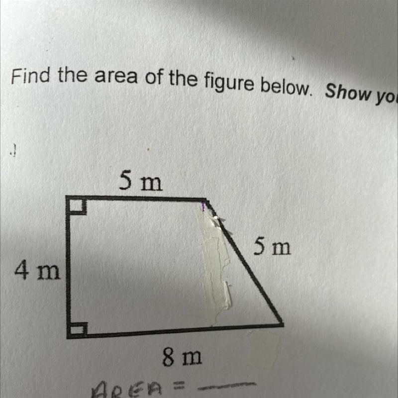 5 m 5 m 4 m 8 m AREA:-example-1