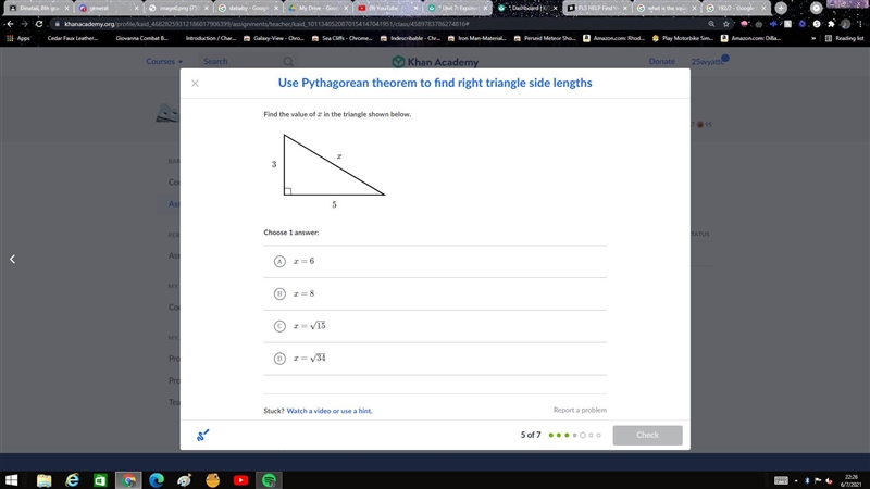 HELP ME IM FAILING LOL Find the value of x in the triangle shown below.-example-1