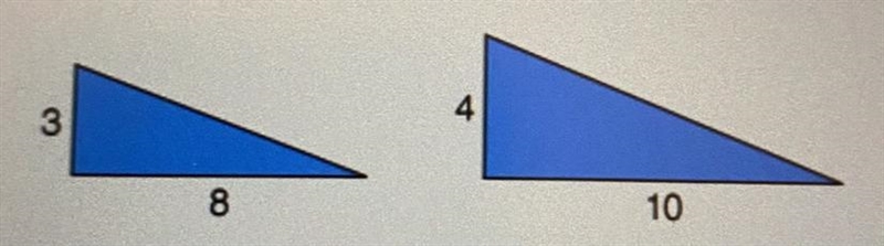 Determine whether these two triangles are similar, and if so what is the ratio of-example-1