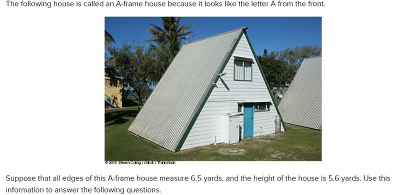 What is the area of the roof? [Type your answer as a number. Do not round.] ___ square-example-1