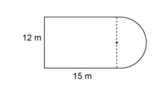 Pls help This figure consists of a rectangle and semicircle. What is the perimeter-example-1