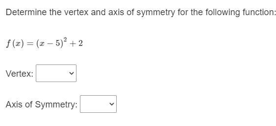 Only find the vertex and axis of symmetry-example-1