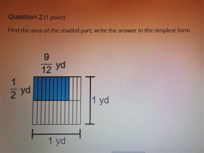 Find the area of shaded part, write the answer in simplest form-example-1