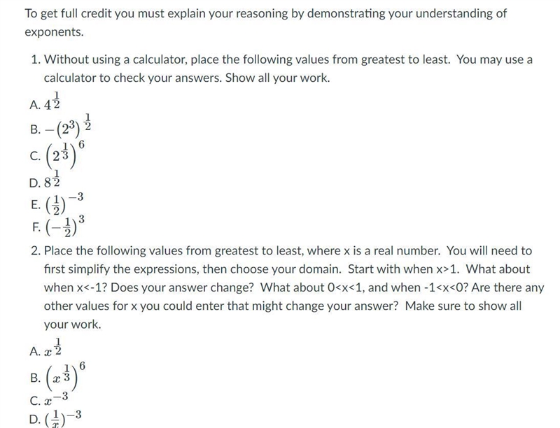 Need help with my algebra 1 homework. Please show all work. Thanks so much have a-example-1