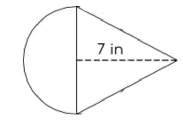 The radius of the SEMI-CIRCLE is 4 inches. Find the total area created by the SEMI-example-1