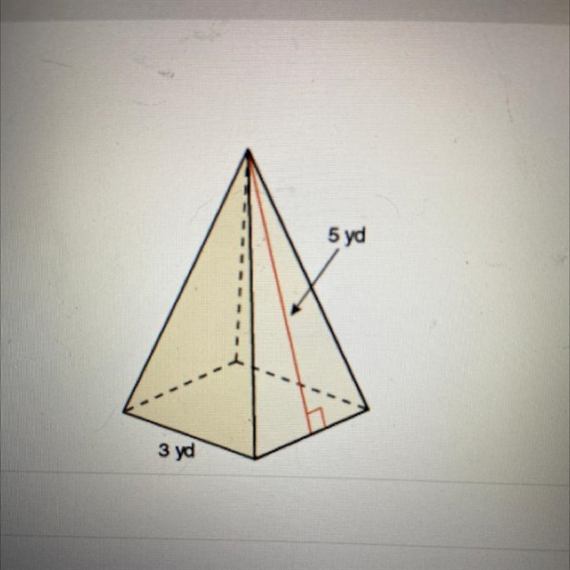 Find surface area of the square pyramid!!! pls i need help with explaining!!!!!-example-1