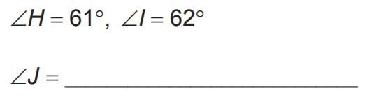 Find the missing angle in a triangle with the given sides.-example-1