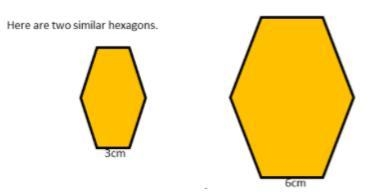 Can you answer this question correctly? The area of the smaller hexagon is 38cm^{2}[/tex-example-1