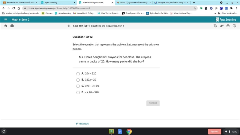 Select the equation that represents the problem let x represent the unknown number-example-1