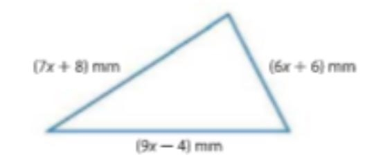 Write a linear expression in the simplest form to represent the perimeter of the triangle-example-1