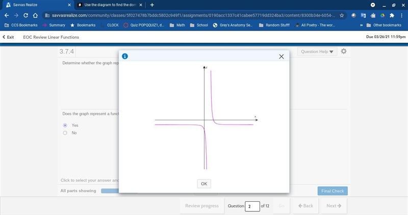 Determine whether the graph represents a function. Does the graph represent a function-example-2