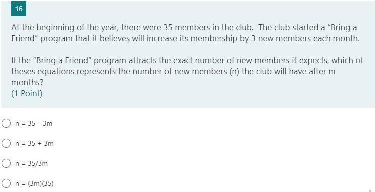 At the beginning of the year, there were 35 members in the club. The club started-example-1