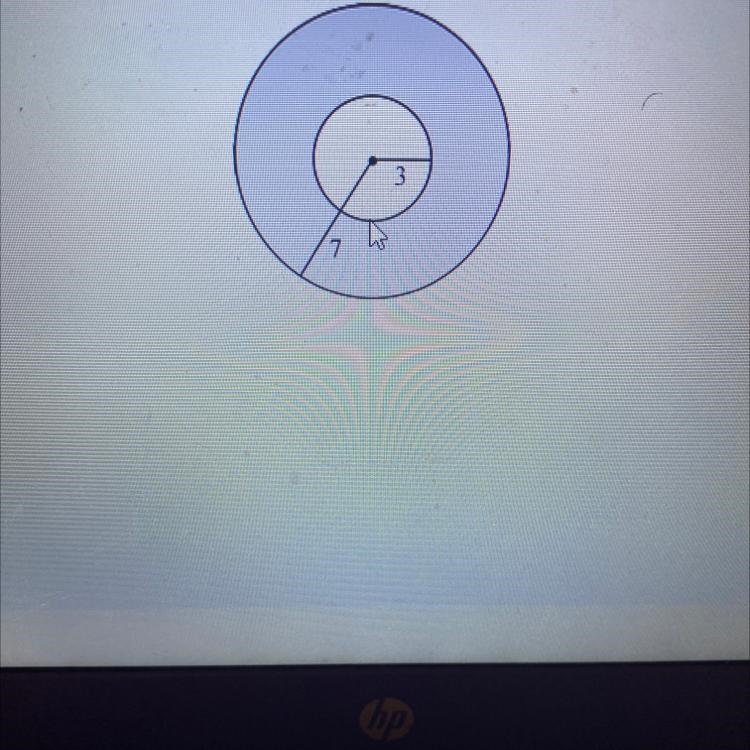 In the diagram below, the radii of the two concentric circles are 3 centimeters and-example-1