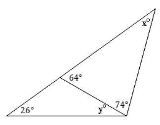 10. Consider the diagram below. A. solve for x B. Solve for y-example-1