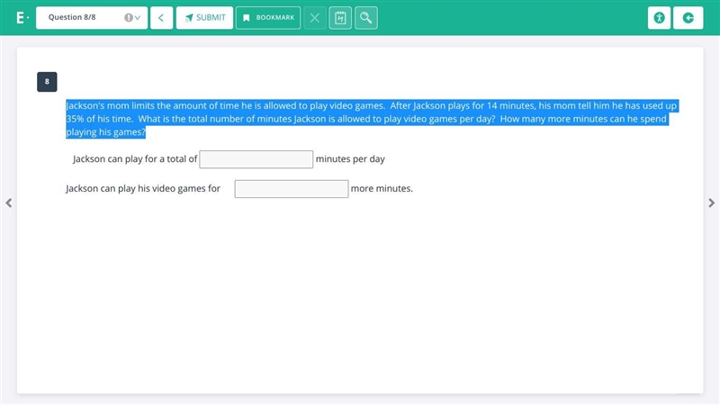 Jackson's mom limits the amount of time he is allowed to play video games. After Jackson-example-1