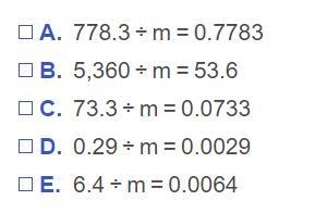 Choose the equations for which makes the equation true. Select all that apply.-example-1