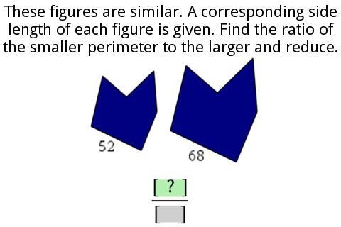 these figures are similar. a corresponding side length of each figure is given. find-example-1