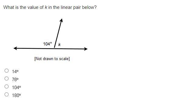 What is the value of k in the linear pair below?-example-1