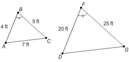 ​Triangles ABC​ and DFG are similar. Which proportion can be used to find the value-example-1