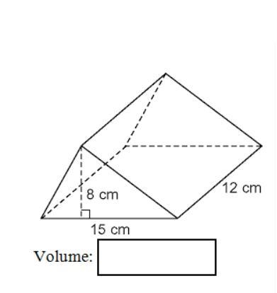 What is the Volume of the Triangular Prism? A. 32 cm sq B. 1440 cm sq C. 28 cm sq-example-1