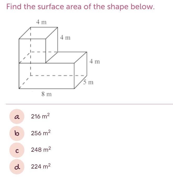 I NEED HELP FAST! Find the surface area of the shape below-example-1