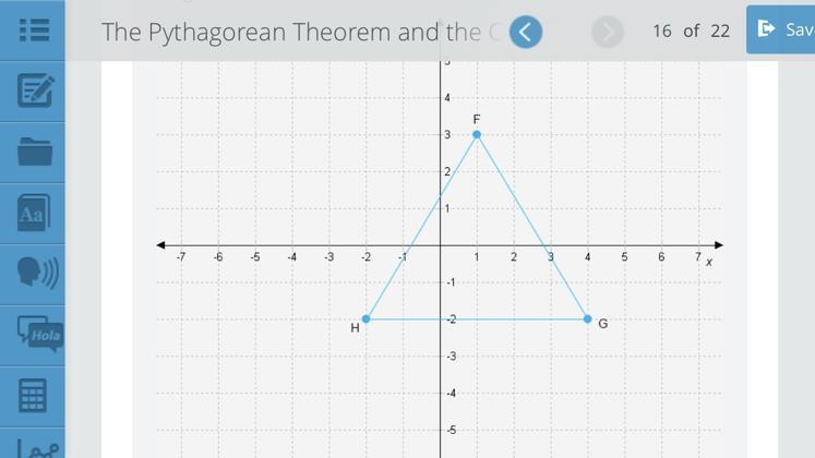 How can you find the length of side FH? What is its length as a square root?-example-1