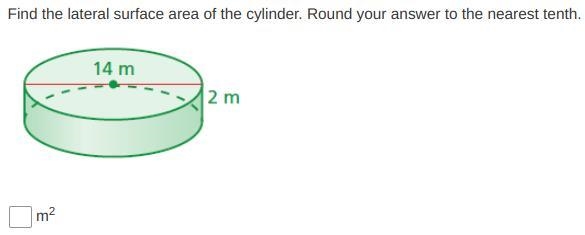 Find the lateral surface area of the cylinder. Round your answer to the nearest tenth-example-1