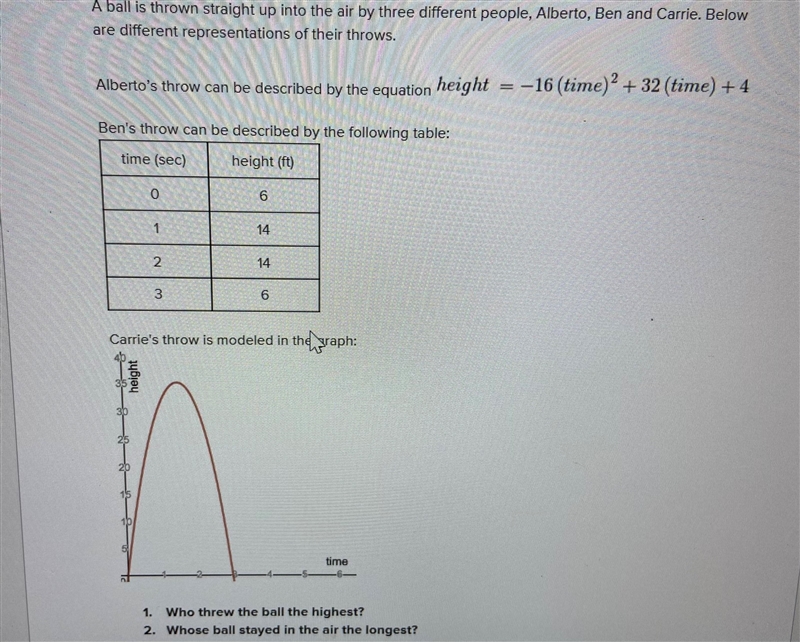 Need help with algebra 1 assignment. see download for assignment, and please show-example-1