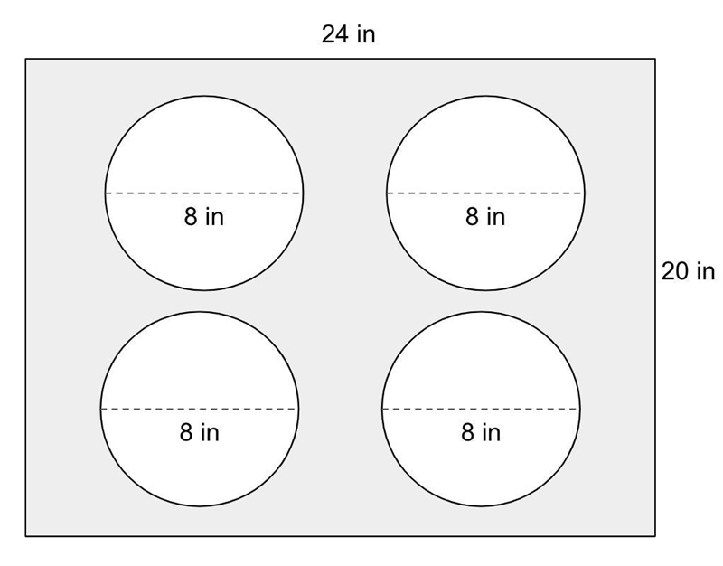 Courtney was making a punch board for her son’s birthday party. She cut 4 circles-example-1