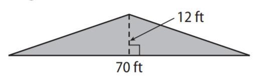 The Philadelphia Museum of Art’s triangular pediment has the measurements shown in-example-1