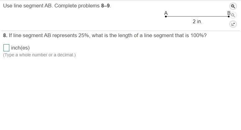 If line segment AB represents 25%, what is the length of a line segment that is only-example-1