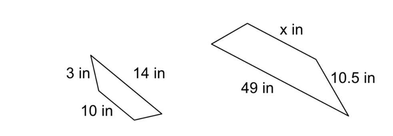 The two quadrilaterals below are similar. Find the missing side.-example-1