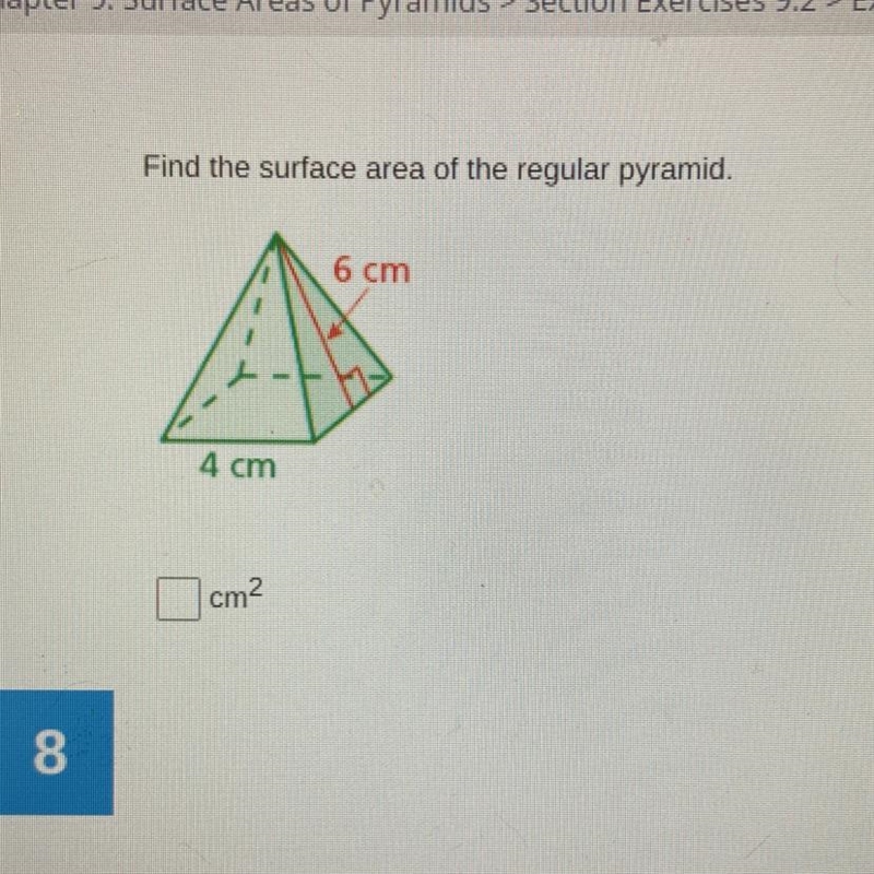 Find Surface area of the regular pyramid. Thanks-example-1