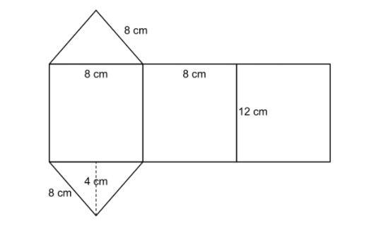 Calculate the total surface area of the triangular prism below. What is the total-example-1