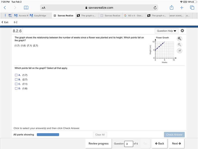 The graph shows the relationship between the number of weeks since a flower was planted-example-1