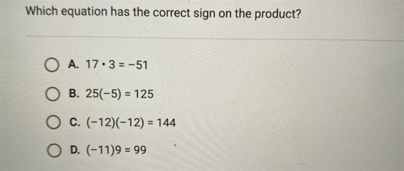 Which equation has the correct sign on the product?-example-1